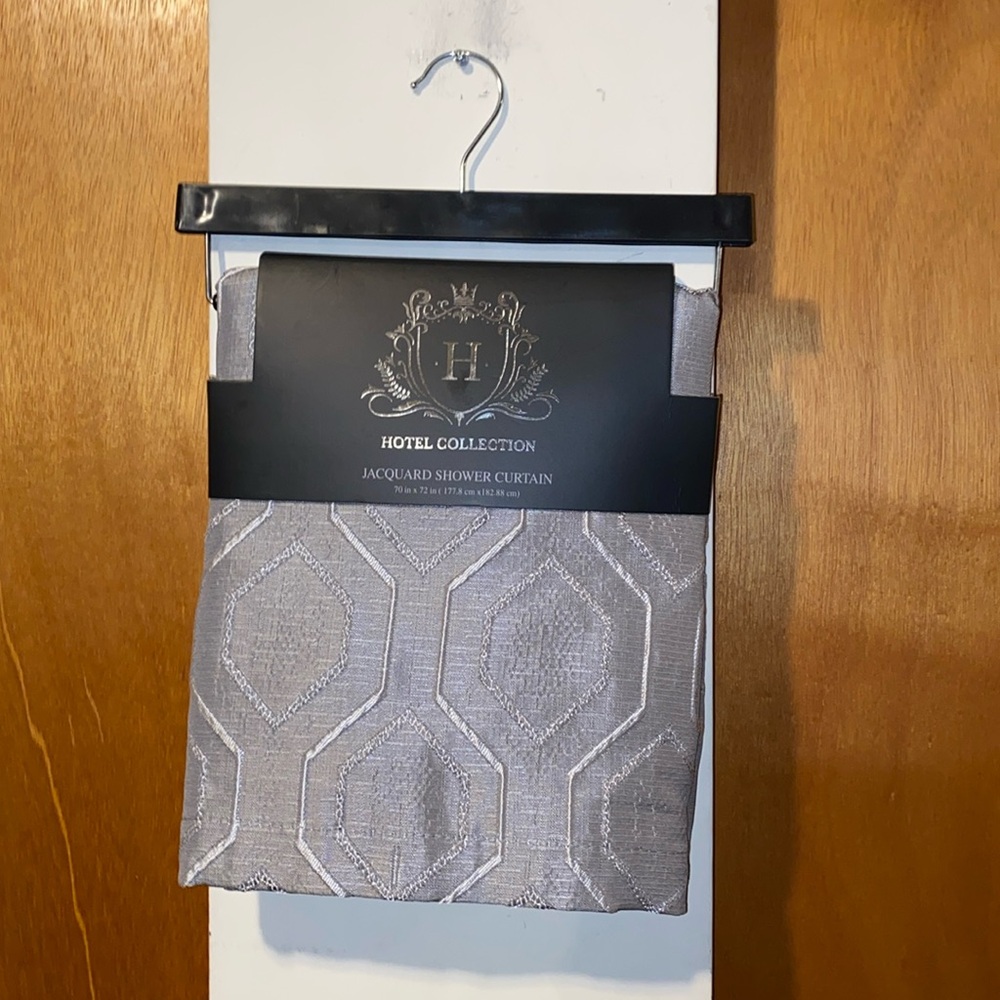 🩶NWT Hotel Collection Jacquard Shower Curtain
